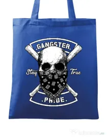 Sacosa din panza Gangster skull Albastru regal