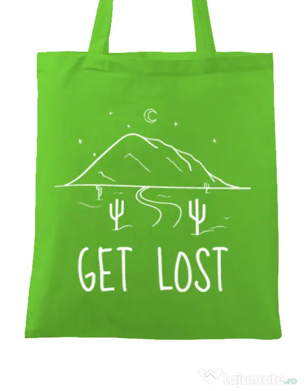 Sacosa din panza Get lost Verde mar