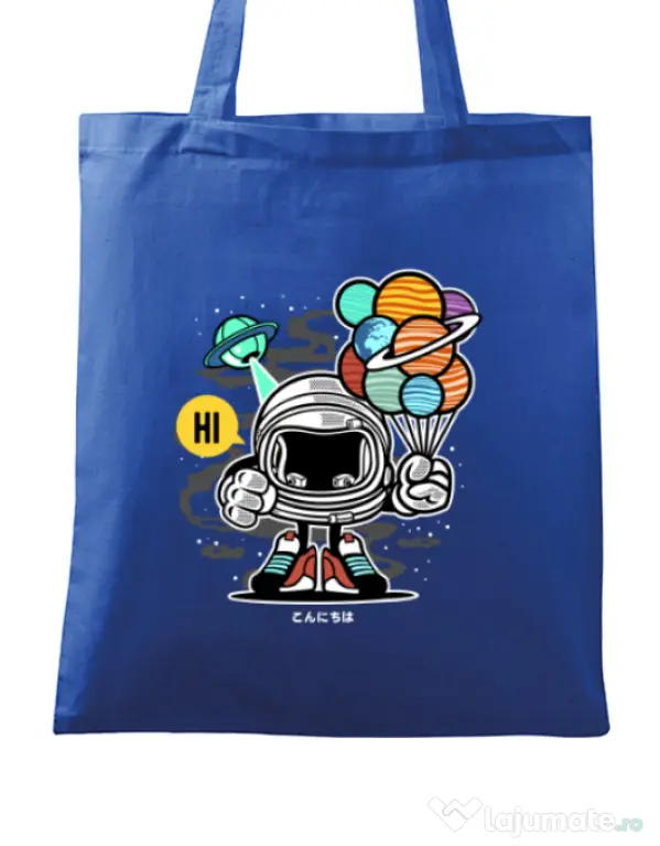 Sacosa din panza Gift From Outer Space Albastru regal