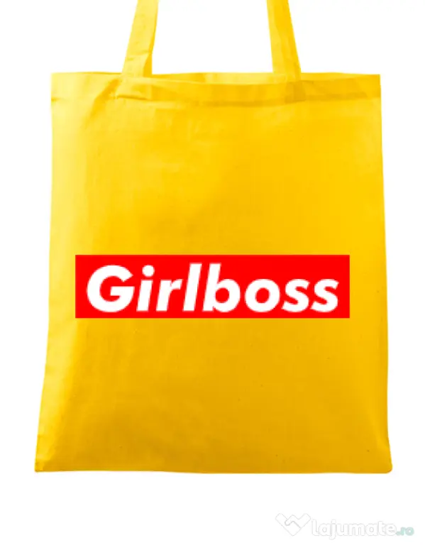 Sacosa din panza Girlboss Galben