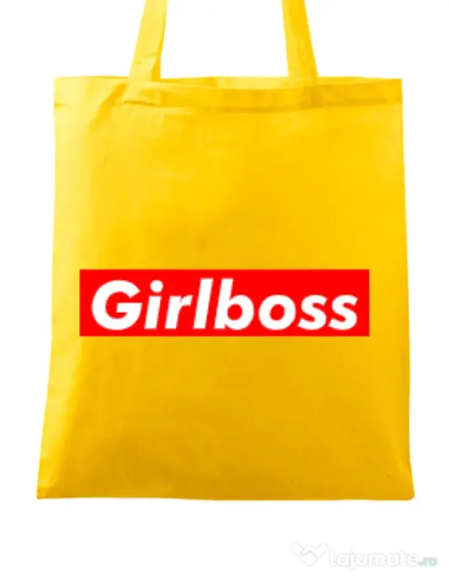 Sacosa din panza Girlboss Galben