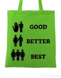 Sacosa din panza Good better best Verde mar
