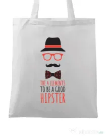 Sacosa din panza Good hipster Alb