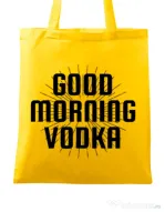 Sacosa din panza Good morning vodka Galben