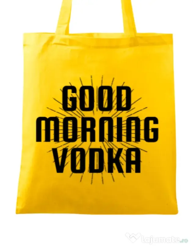 Sacosa din panza Good morning vodka Galben