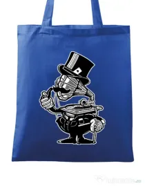 Sacosa din panza Gramophone head Albastru regal