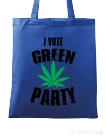 Sacosa din panza Green party Albastru regal