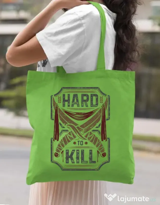 Sacosa din panza Hard To Kill Verde mar