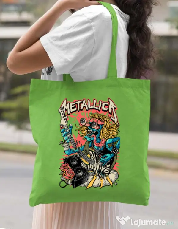 Sacosa din panza Heavy Guitar Verde mar