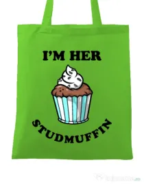 Sacosa din panza Her studmuffin Verde mar