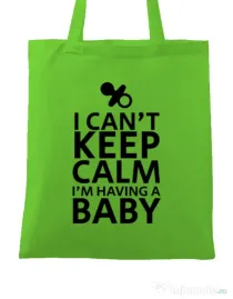 Sacosa din panza I am having a baby Verde mar