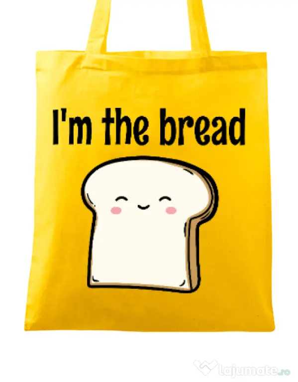 Sacosa din panza I am the bread Galben