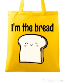 Sacosa din panza I am the bread Galben