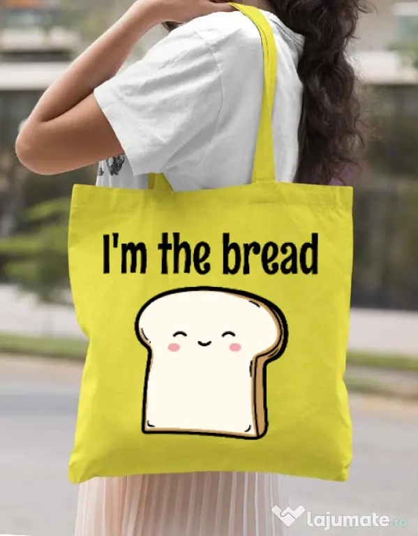 Sacosa din panza I am the bread Galben