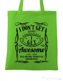 Sacosa din panza I get awesome Verde mar