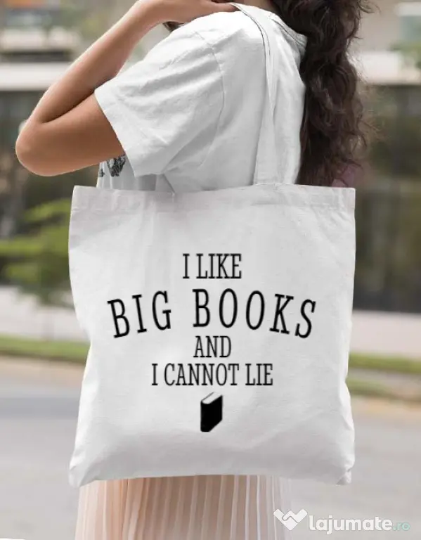 Sacosa din panza I like big books Alb
