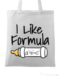 Sacosa din panza I like formula Alb