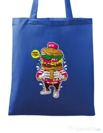 Sacosa din panza I Love Burger Albastru regal