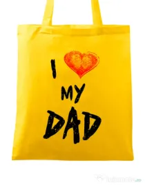 Sacosa din panza I love my dad Galben