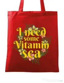 Sacosa din panza I need some vitamin sea Rosu