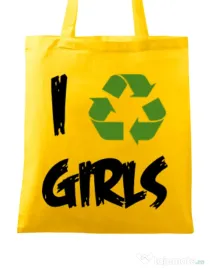 Sacosa din panza I recycle girls Galben