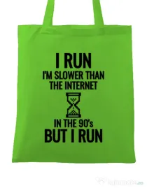 Sacosa din panza I run Verde mar