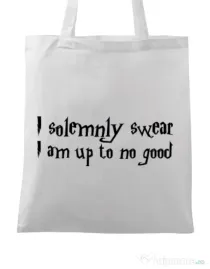 Sacosa din panza I solemnly swear Alb