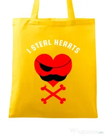 Sacosa din panza I steal hearts Galben