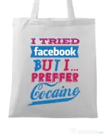 Sacosa din panza I tried Bacebook Alb
