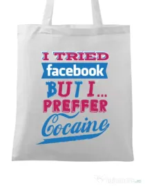 Sacosa din panza I tried Bacebook Alb