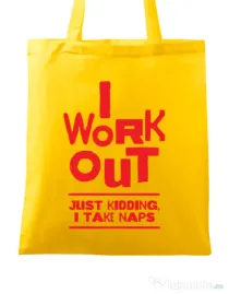 Sacosa din panza I work out Galben