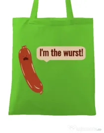 Sacosa din panza I’m the wurst Verde mar
