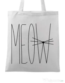 Sacosa din panza I'm a cat Alb