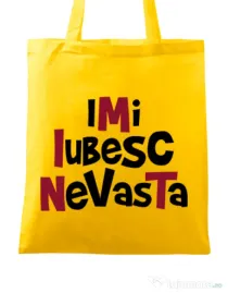 Sacosa din panza Imi iubesc nevasta Galben