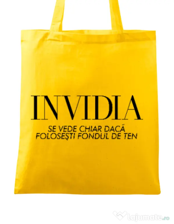 Sacosa din panza Invidia Galben