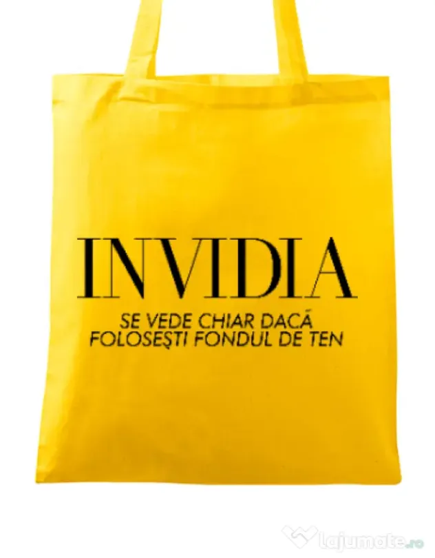 Sacosa din panza Invidia Galben