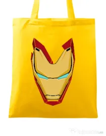 Sacosa din panza Iron man mask Galben