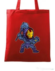Sacosa din panza Iron Skeletor Rosu
