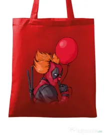 Sacosa din panza IT is Deadpool Rosu