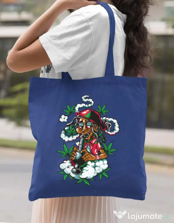 Sacosa din panza Jamaican Albastru regal