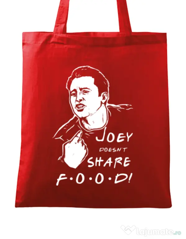 Sacosa din panza Joey doesnt share food Rosu