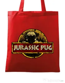 Sacosa din panza Jurassic Pug Rosu