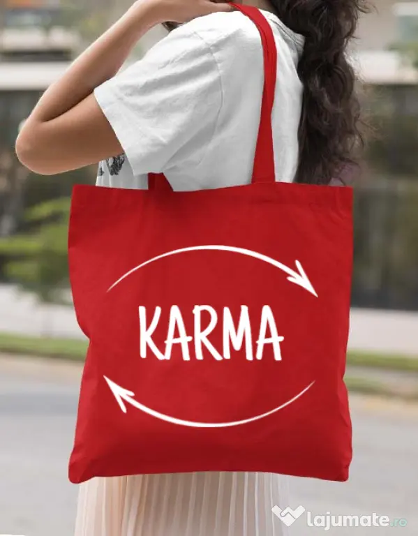 Sacosa din panza Karma Rosu