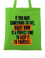 Sacosa din panza Keep it to yourself Verde mar