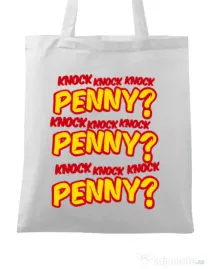 Sacosa din panza Knock Penny Alb