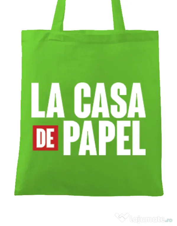 Sacosa din panza La casa de papel Verde mar