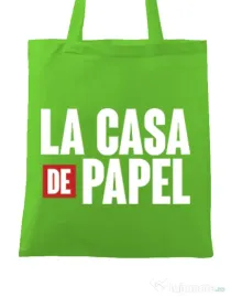 Sacosa din panza La casa de papel Verde mar