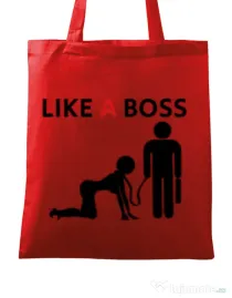Sacosa din panza Like a boss Rosu