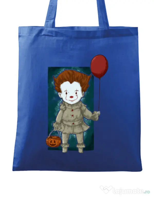 Sacosa din panza Little clown Albastru regal