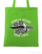 Sacosa din panza Lonely heart Verde mar